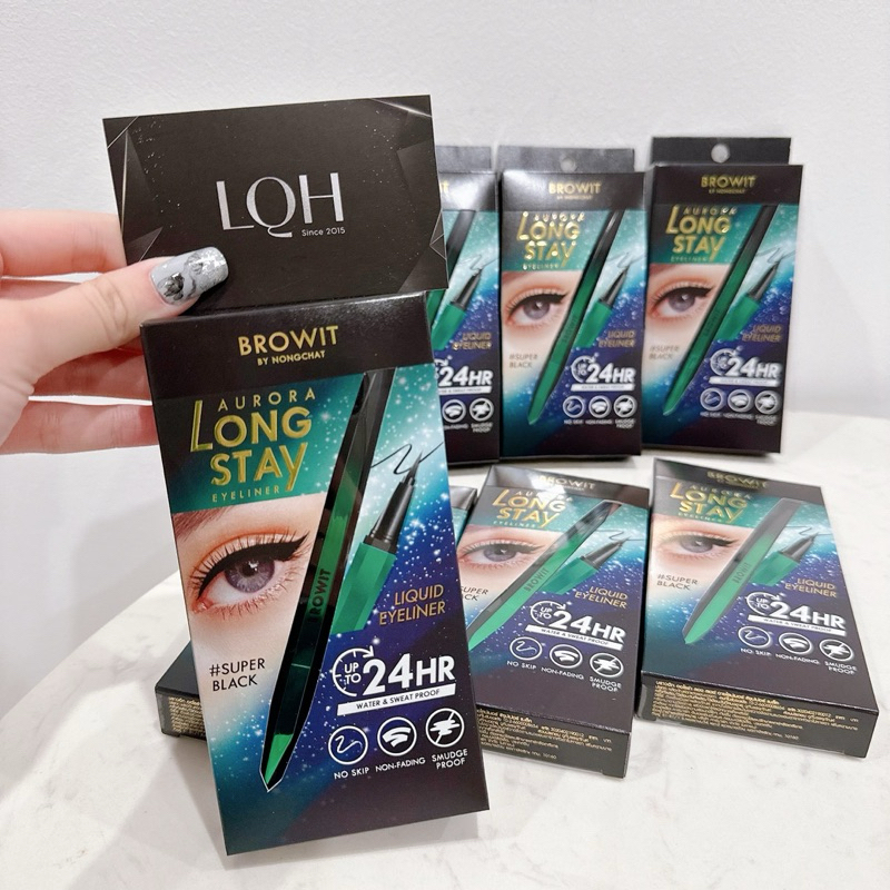 Kẻ mắt Browit by Nongchat Aurora Long Stay Eyeliner xanh