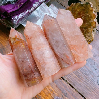 Trụ đá thạch anh thiên nhiên, trụ Fire quartz, viên đá của động lực, quyết tâm