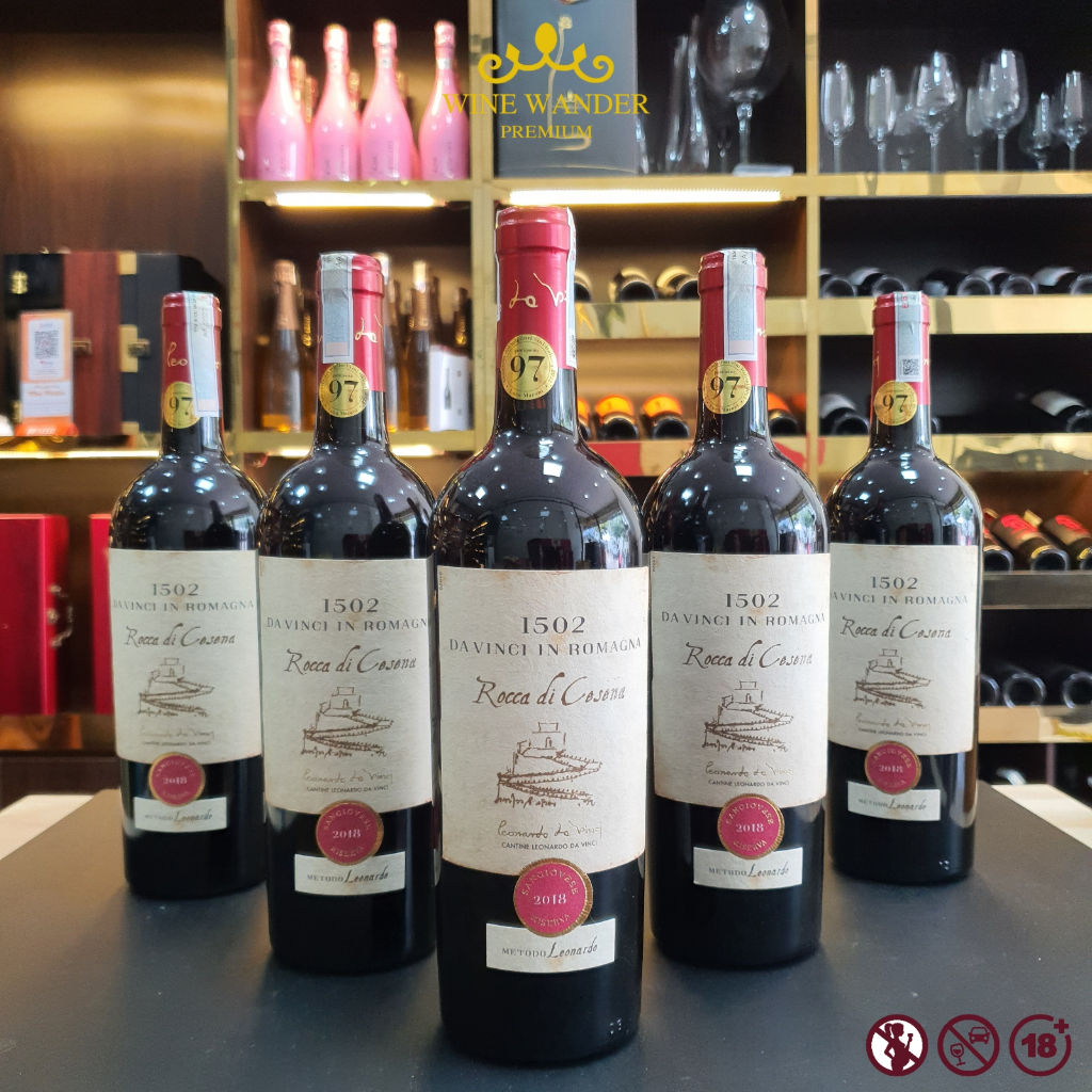 Rượu Vang Đỏ Red Wine Rượu Vang Ý 1502 Da Vinci Romagna Rocca di Cesena 14% 750ml - Wine Wander