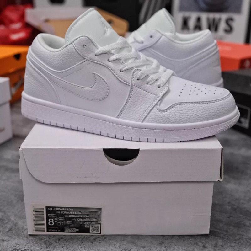 Giày Sneaker JD Full Trắng 1 Low All White - Giày Sneaker Thể Thao Cổ Thấp full trắng Cao Cấp Full size 36-43