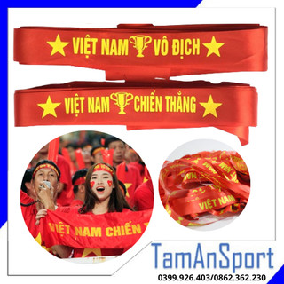 Băng rôn cổ vũ Việt Nam vô địch - Dải băng đầu cổ vũ bóng đá vải phi bóng - Banner thể thao