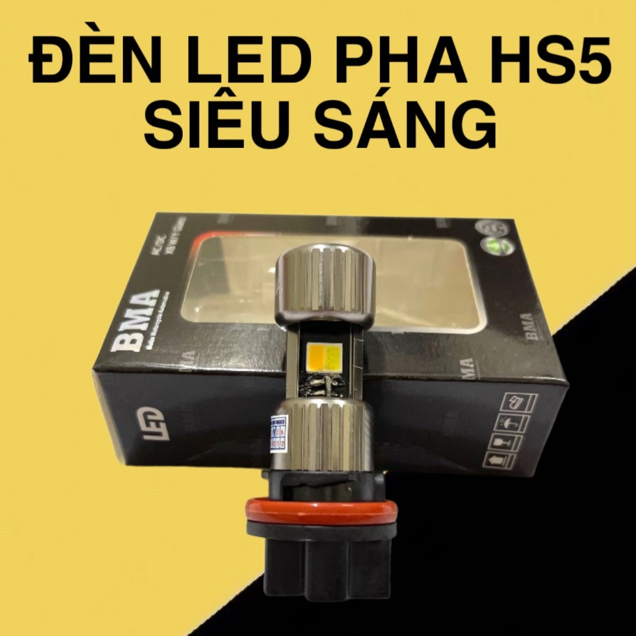 Đèn led pha xe máy, Đèn Pha Led Chân Hs5 Siêu Sáng Xe Airblade 2011 AB 2011 MẬP, PCX 2011, Lead 2011