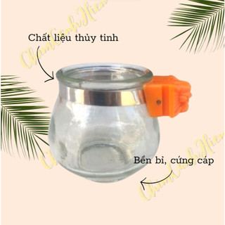 Cóng đựng thức ăn nước uống cho chim chào mào, chim khướu chất liệu thủy tinh