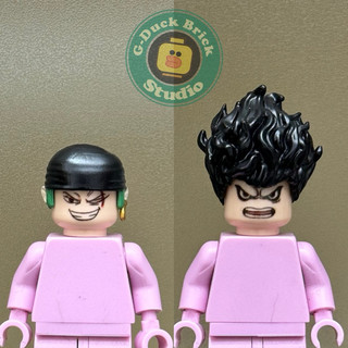 Custom phụ kiện minifigure: mặt+ tóc nhân vật zoro, luffy