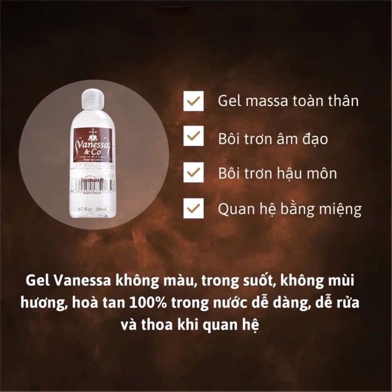 Gel bôi trơn Vanessa & Co 200ml, gel bôi trơn quan hệ tăng khoái cảm kéo dài thời gian quan hệ