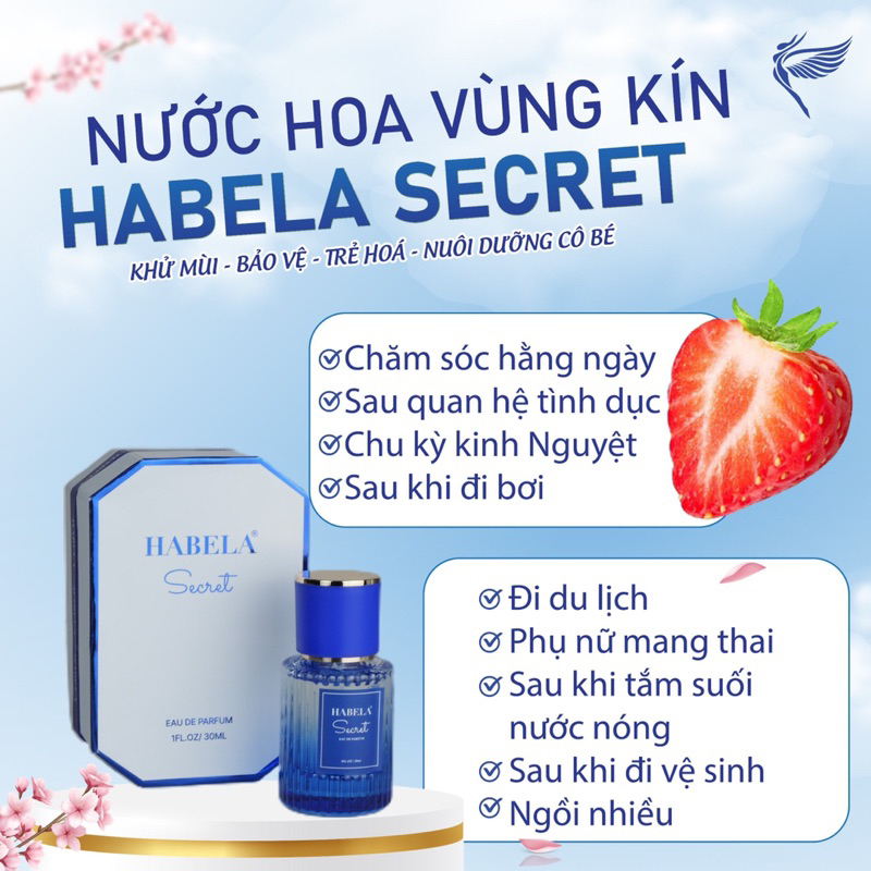 Nước hoa vùng kín dạng xịt Habela 30ml - Lưu hương 12h chuẩn Pháp ( phiên bản 2024 )