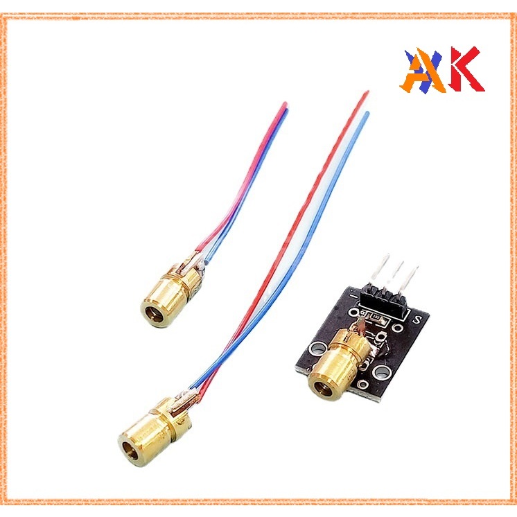 [V.A.K]Đầu laser 3V 5V Modun cảm biến đầu laser diode chấm ống laser bán dẫn đồng đỏ đường kính ngoài 6MM.