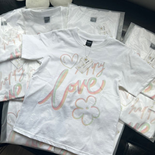 (NEW ARRIVAL) HAPPY LOVE DEROSE BABYTEE - Áo Thun Babytee In Kéo Lụa Chữ 7 MÀU