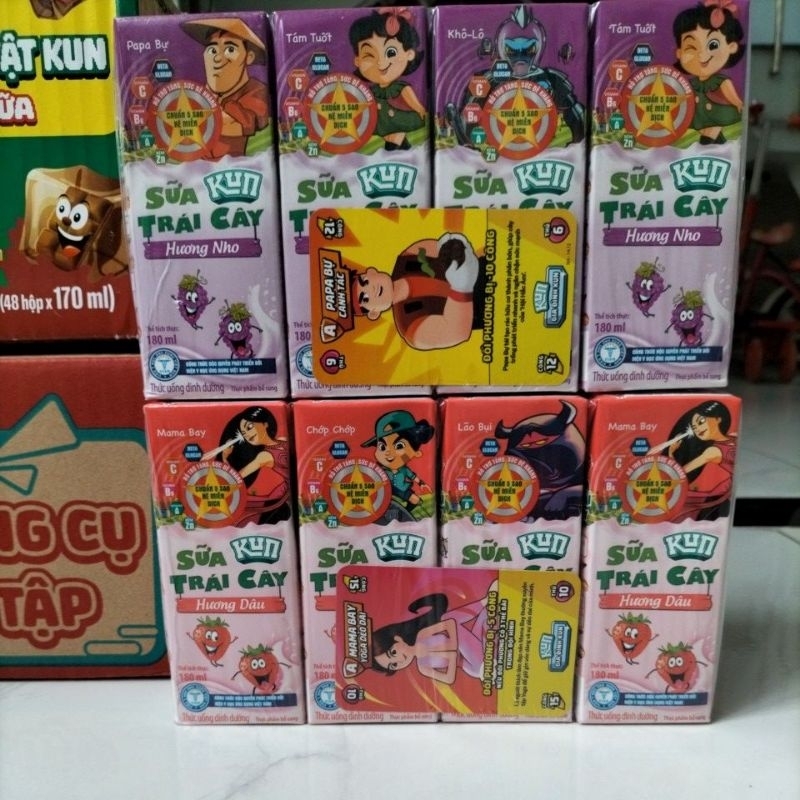 SỮA KUN TRÁI CÂY 180ML THÙNG 24 HỘP