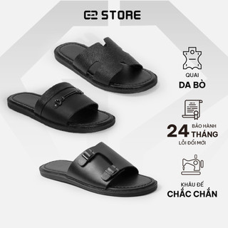  Dép quai ngang nam G2 kiểu dép lê chữ h quai da bò thời trang cao cấp thích hợp đi làm đi chơi 