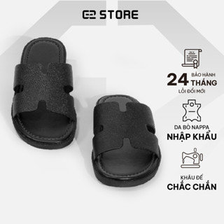 Dép chữ h G2 Helios quai ngang da bò cao cấp, Dép hermes nam thời trang công sở đi làm