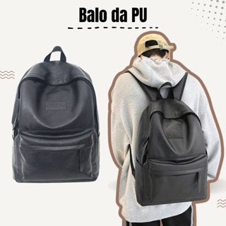 Balo nam đi học GENBAG balo da pu trơn chống nước nhiều ngăn vừa laptop 17 inch BL23
