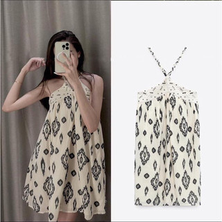 [ZARA AUTHENTIC] Váy Yếm ZARA Authentic Hoạ Tiết Dáng Rộng Giá SALE