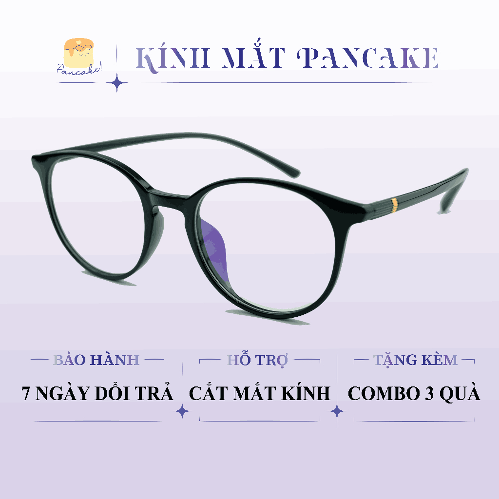 Gọng kính tròn chất liệu nhựa dẻo phụ kiện thời trang nữ 22303 – Kính mắt PanCake