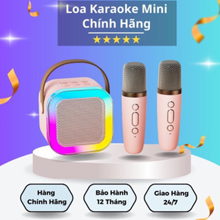 Loa bluetooth karaoke mini K12 kèm 2 Micro không dây công suất 10w, Loa cầm tay hát tại nhà âm thanh chuẩn