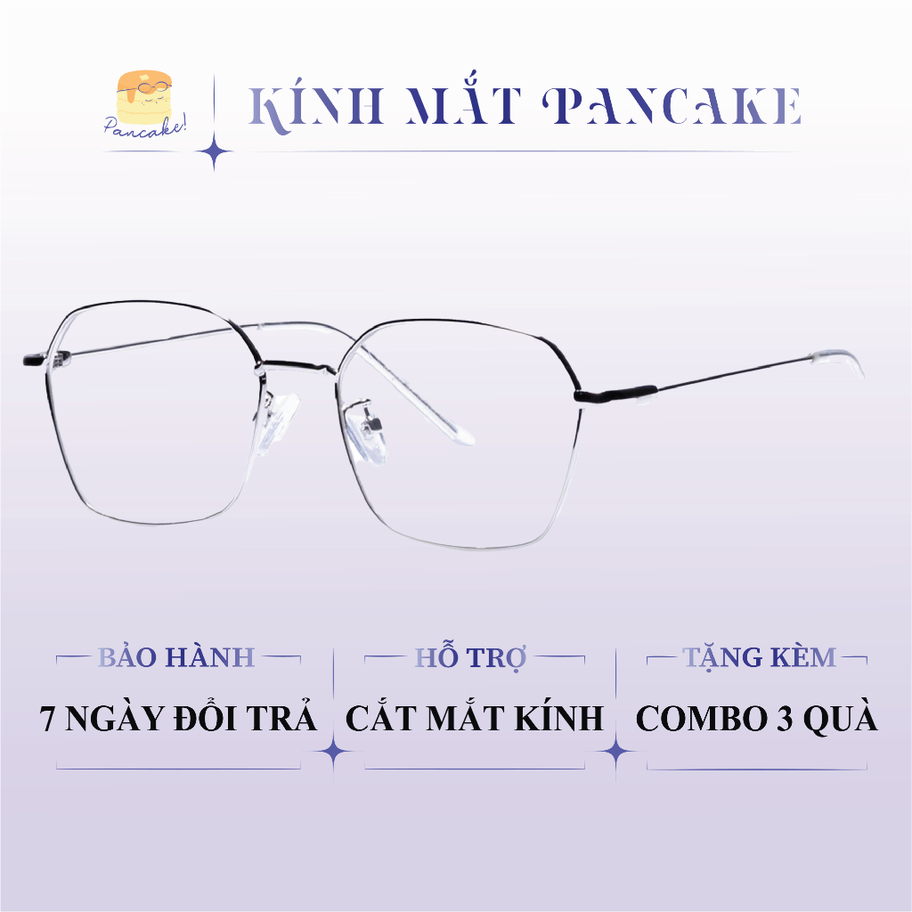 Gọng kính cận nữ kim loại thiết kế mắt vuông thanh mảnh màu sắc thời trang 282308 – Kính mắt PanCake