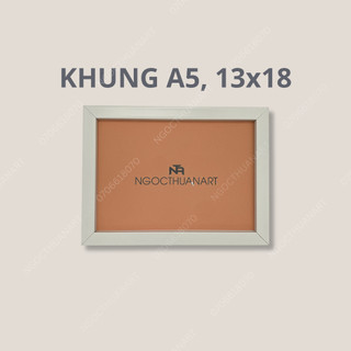 Khung Tranh 13x18, 15x21 viền trắng trơn 1.5cm - Tặng đinh 3 chân không gao gồm hình - MSF1T