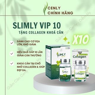 Giảm cân slimly vip 10 tặng 30v collagen khoá cân