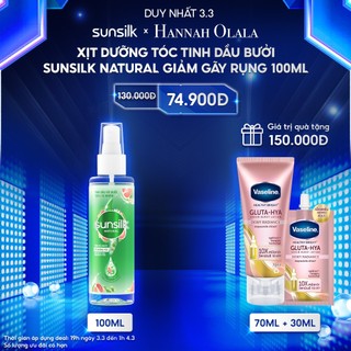 Hannah Olala x Unilever x Xịt dưỡng tóc tinh dầu bưởi Sunsilk Natural giảm gãy rụng 100ml + dưỡng thể vaseline 70ml&30ml