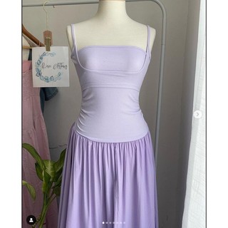 [ẢNH THẬT] Đầm dài 2 dây màu tím nhạt thời trang nhẹ nhàng cho nữ