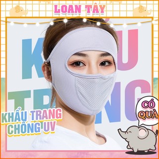 Khẩu Trang Che Hết Mặt Chống Nám Có Vải Lưới Thông Thoáng Chống Nắng L2498
