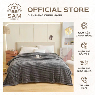 Chăn lông tuyết 2mx2m2 AMARI 1 lớp mỏng nhẹ ấm áp, mền lông tuyết hè thu gọn nhẹ