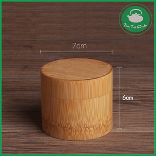 Hộp gỗ tre đựng bột trà matcha