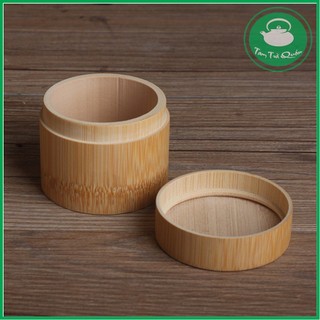 Hộp gỗ tre đựng bột trà matcha