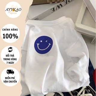 Áo Thun Tay Dài In hình Mặt Cười Cho Bé Trai và Bé Gái Từ 9kg Đến 40kg A4 Ayykao