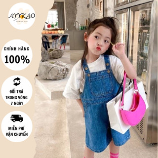 Quần Yếm Jeans đùi ngắn cho bé trai và bé gái từ 9kg đến 40kg -  Ayykao