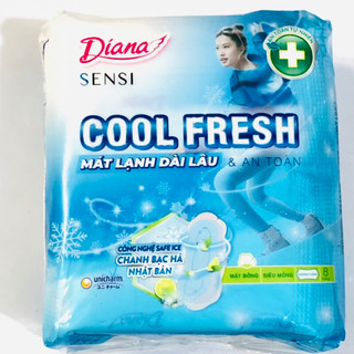 Băng vệ sinh Diana Sensi Cool Fresh siêu mỏng không cánh 23cm x 8 miếng