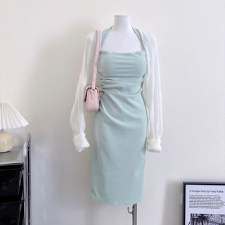 ( Ảnh shop chụp ) Set váy dài ôm body tôn dáng kèm áo khoác len mỏng mùa thu cho nữ 𝐃𝐨𝐫𝐲’𝐬 𝐂𝐥𝐨𝐬𝐞𝐭
