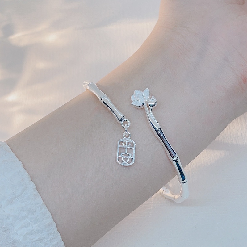 Vòng tay bạc - bạc S925 -hình cây trúc-HOPONO