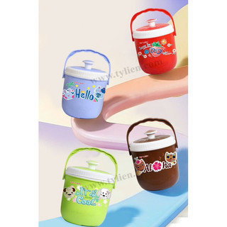 Bình/ Xô trà sữa 1 lít hót trend tý liên nắp chụp