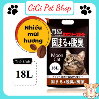 Cát Nhật Đen Moon Cat, cát Like 18 lít vệ sinh cho mèo thấm hút khử mùi siêu vón ít bụi thú cưng - GiGi Pet Shop