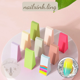 Mút dặm ombre nail tam giác nhiều màu - bông mút dặm ombre móng