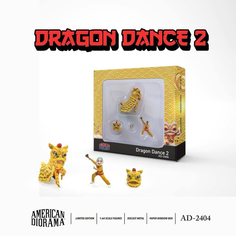 mohinhxeps-1/64_American Diorama Dragon Dance Yelow/red