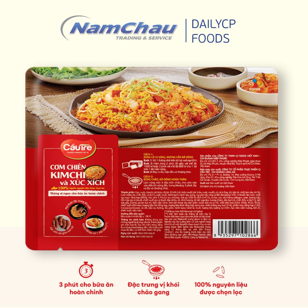 Cơm chiên kim chi và xúc xích Cầu Tre gói 210g [HN giao hàng hỏa tốc] - Ảnh 2