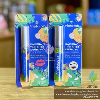 Mascara Dầu Dừa Tinh Khiết Dưỡng Mi, Dưỡng Môi VietCoCo Eyelash Essence, Lip Balm