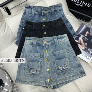 Quần váy jeans túi hộp khuy dọc hàng QC - Dungpham.Boutique
