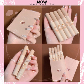 Set 5 Cây Son Môi Vỏ Nude Lì Lâu Trôi Chống Nước Son Kem VON.GEE hạt dẻ Không Dính Cốc Không Phai Màu MOW Cosmetics SM16