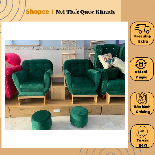 Ghế sofa thuyền - sofa đơn cho tiệm nail thêm xinh thanh lý giá kho 𝙉𝙤̣̂𝙞 𝙏𝙝𝙖̂́𝙩 𝐐𝐮ố𝐜 𝐤𝐡á𝐧𝐡