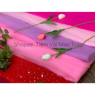Vải voan lưới tutu mềm co giãn nhẹ 2 chiều (Khổ vải 1m6)