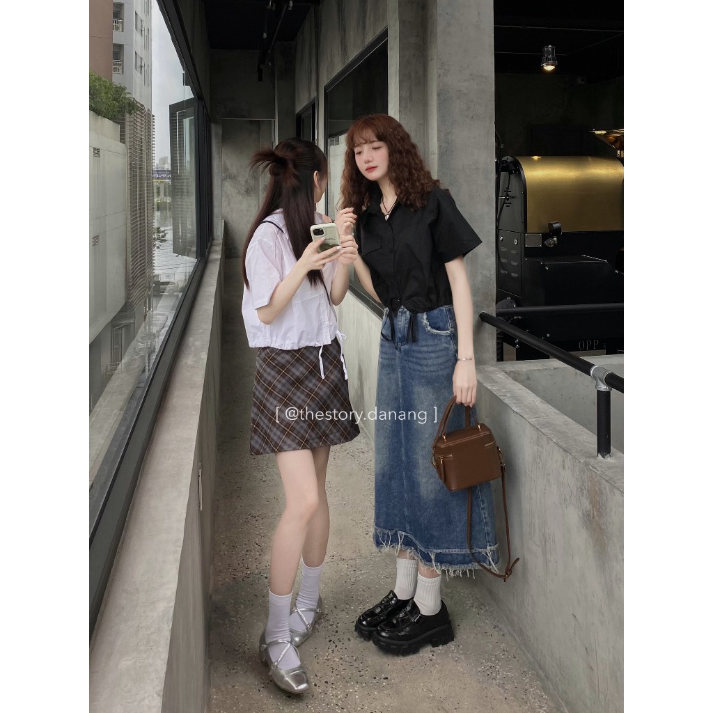 Chân váy jean tua rua  CV342