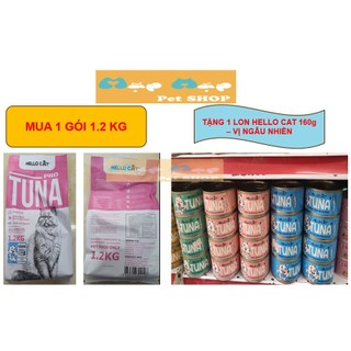 Hạt Hello cat tuna gói 1.2kg tặng kèm lon pate 160G
