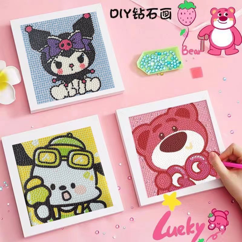 Tranh đính đá nhiều mẫu , kèm khung size 18*18cm