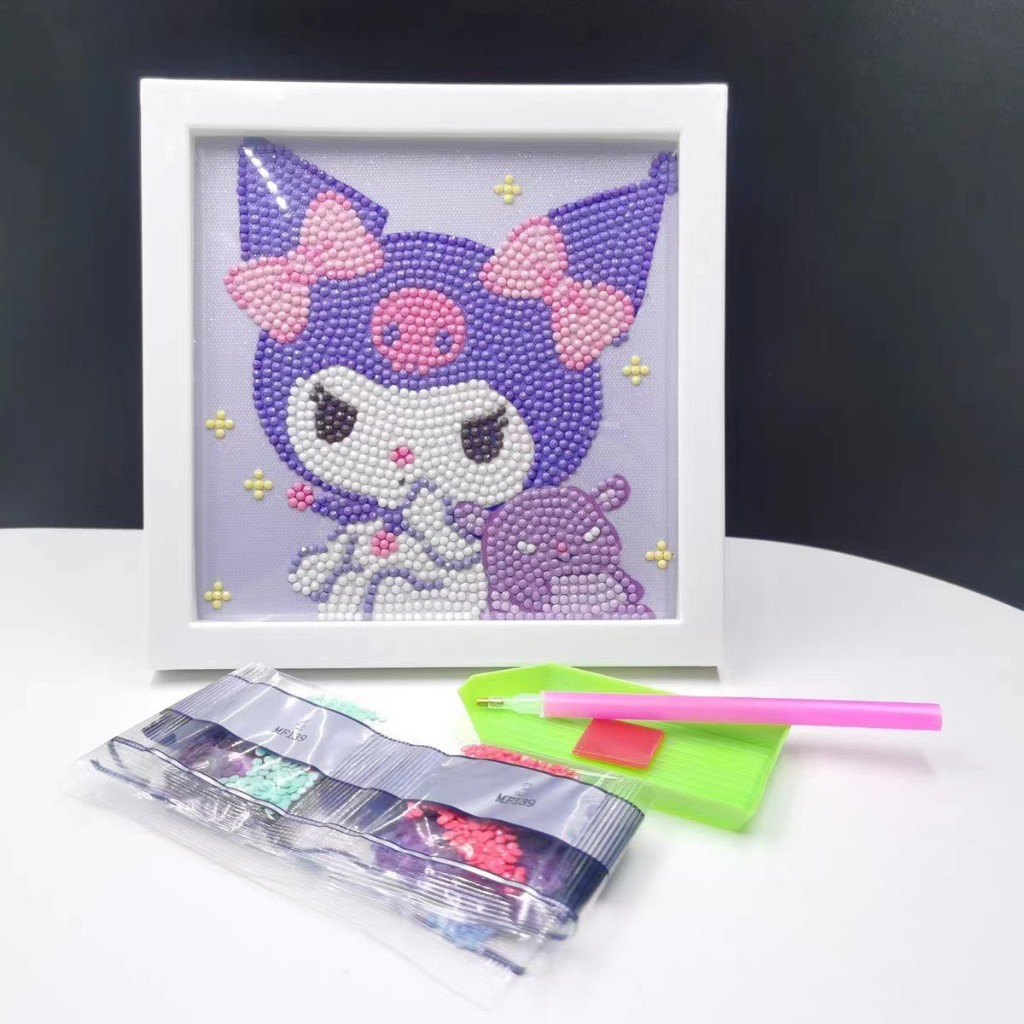 Tranh đính đá nhiều mẫu , kèm khung size 18*18cm