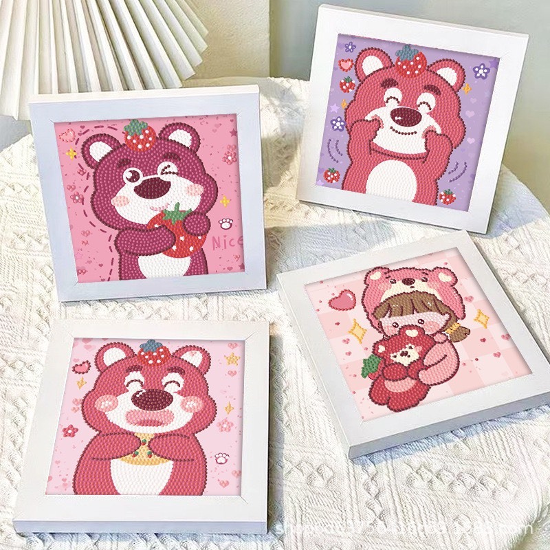 Tranh đính đá nhiều mẫu , kèm khung size 18*18cm