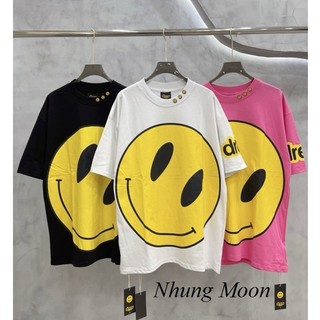 ÁO PHÔNG UNISEX QCCC IN MẶT CƯỜI DREW VÀNG TO SIÊU BỰ CHẤT COTTON DÁNG RỘNG