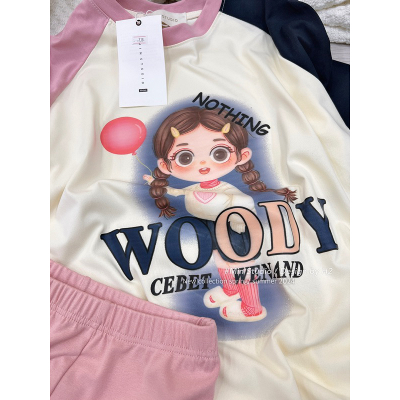 Set Cotton Hồng Cô Gái Woody Bùi Lan Anh Hot Hit